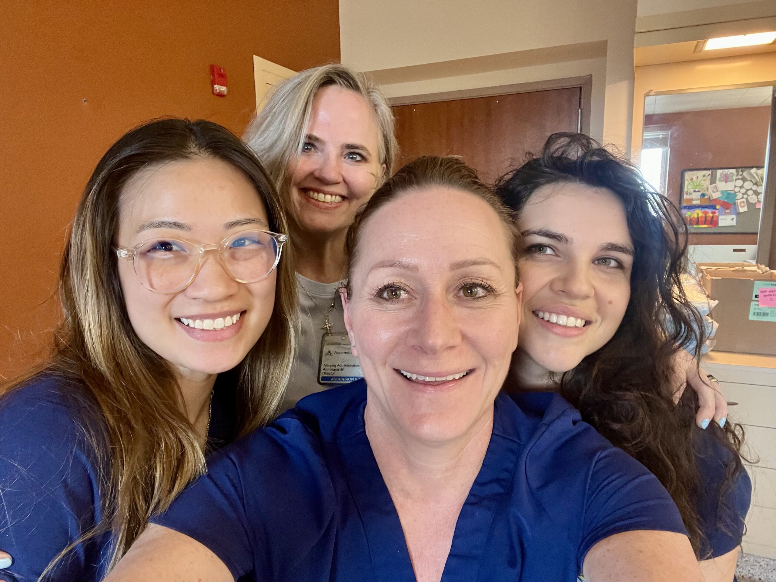 Saint Francis Hospital nurses (from left) Emily Isakson, Annmarie McDonagh, Rebecca Wile and Monica Torres